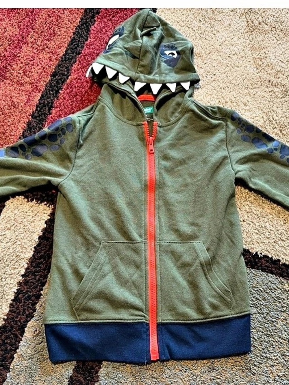 Kids Green Dinosaur Hoodie